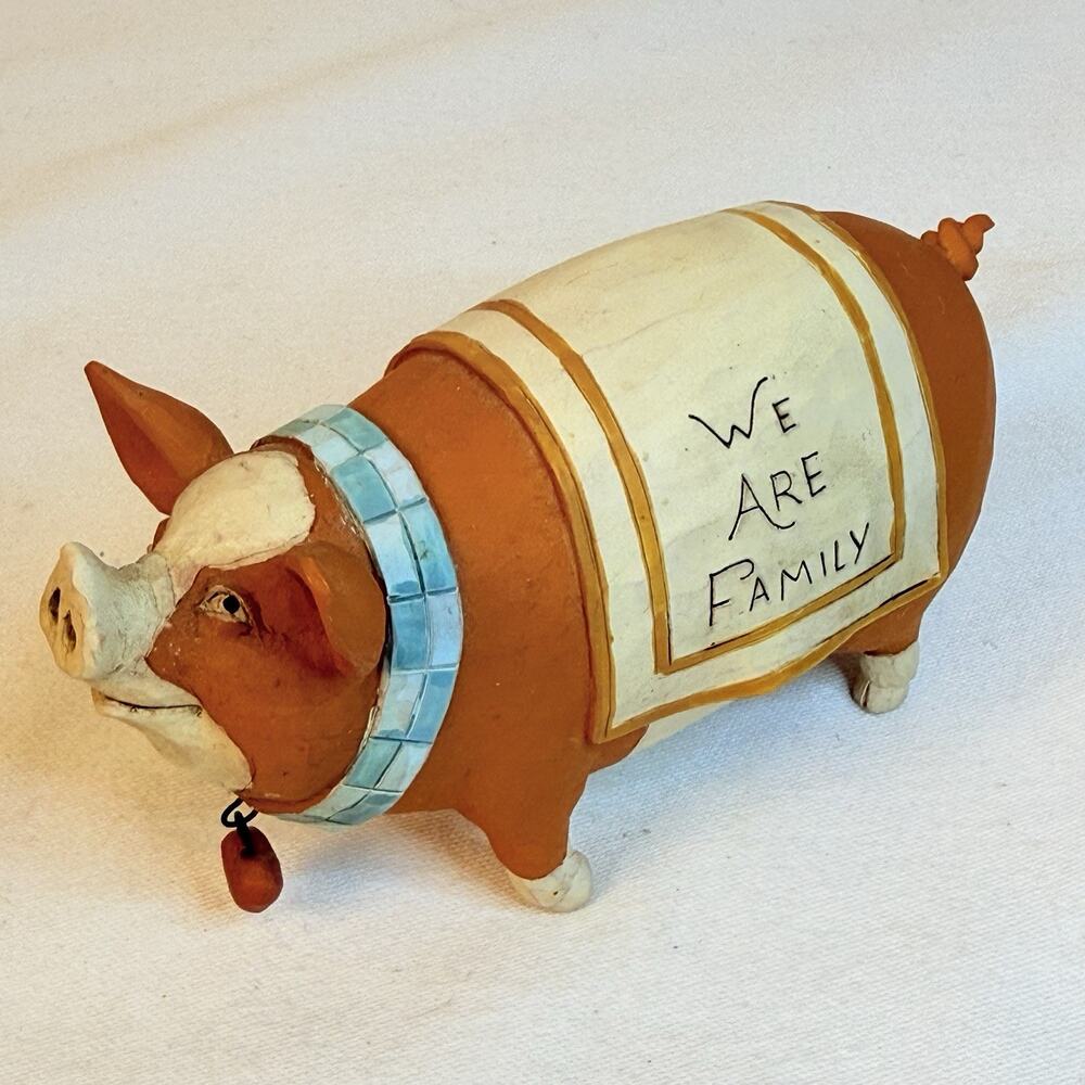 Blossom Bucket Betty 2010 “ We Are Family” FolKArt Orange Pig